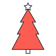 Obraz premium Christmas tree cartoon icon 53