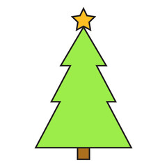 Fototapeta premium Christmas tree cartoon icon 57
