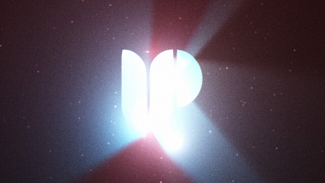 Neon Volumetric Light Logo Reveal with Smoke Dust Particles and Glow Animation