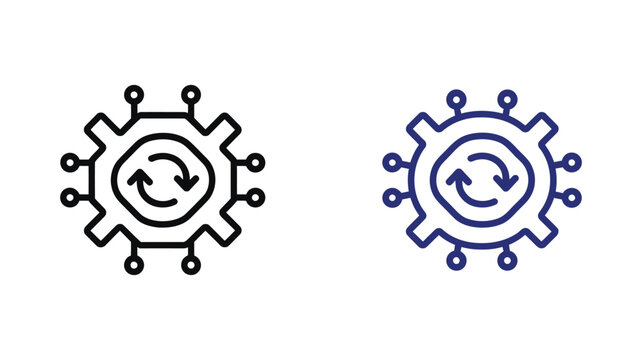 Automation vector icon illustrating process control, system integration and workflow optimization for modern business and industrial technology.