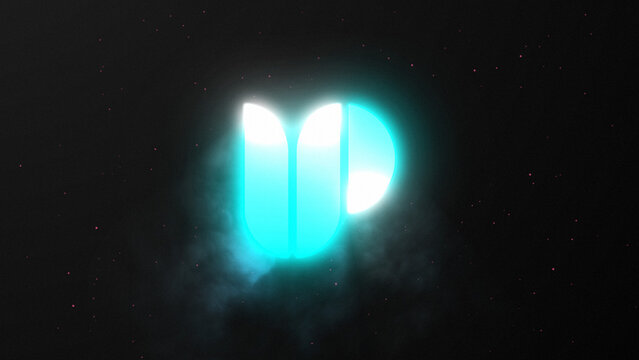 Neon Volumetric Light Logo Reveal with Smoke and Dust Particles