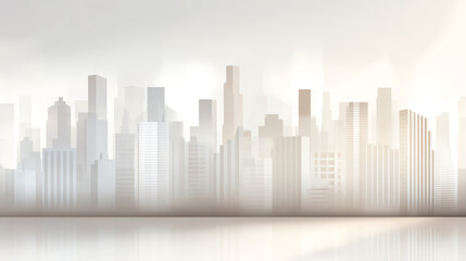 Fototapeta premium A minimalist city skyline silhouette with soft, muted colors for a serene and modern feel.
