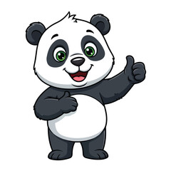 Fototapeta premium Panda Thumbs Up Character Approval Commercial