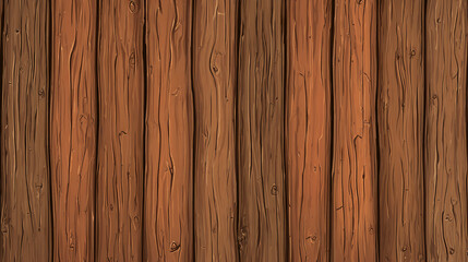 Fototapeta premium A textured wooden wall featuring vertical planks with natural patterns and shades of brown, creating a rustic and warm atmosphere.
