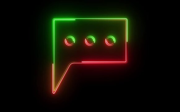 blue and purple neon profile notification icon animation on black background. Customer service icon animation. message box chat news user