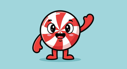 Fototapeta premium Red and White Life Preserver Character.