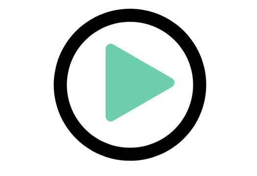 Hand drawn play button circle icon