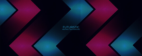 3D blue and red techno abstract background overlap layer on dark space with arrow glowing lines shape decoration. Modern graphic design element future style concept © Azahar