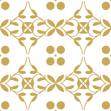 Decorative Gold Pattern with Floral Motifs and Dots