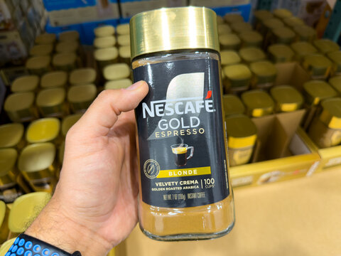 Nescafe Gold Espresso Blonde Velvety Crema Instant Coffee Glass Jar
