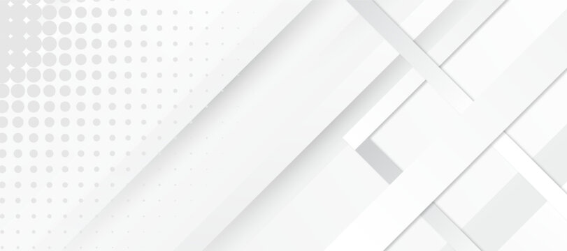 Elegant white abstract background with shiny lines. Minimal vector stripes design. Modern simple texture graphic element. Halftone corner texture