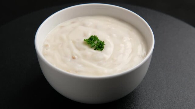 Creamy shiitake mushroom soup in white bowl.It's the perfect cozy fall soup.healthy food.