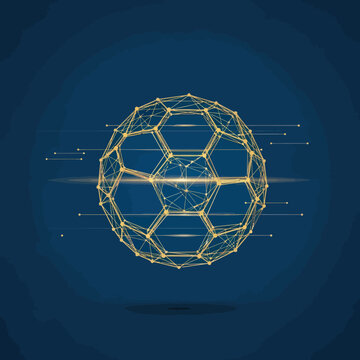 Buckminsterfullerene molecule structure model.