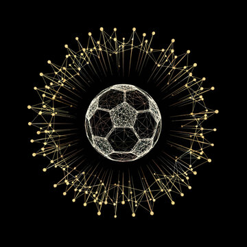 Soccer Ball With Lines Around It.