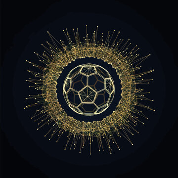 Buckminsterfullerene molecule structure model.