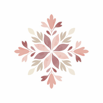 Winter Floral Snowflake Motif