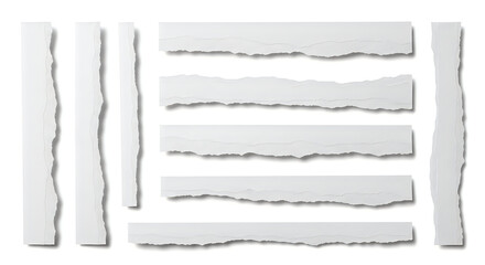 Fototapeta premium Torn strips of paper arranged in a visually intriguing pattern