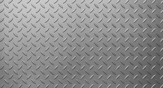 Seamless diamond plate metal texture background with a brushed steel finish