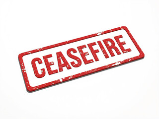 Obraz premium Ceasefire Sign with Red Border