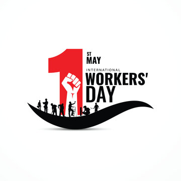 Happy labor day celebration with tools and hard hat honoring workers everywhere on may 1st