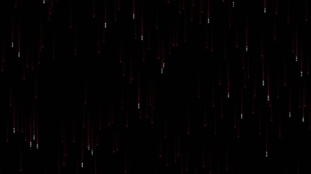 Deep Red Binary Data Rain Background Animation