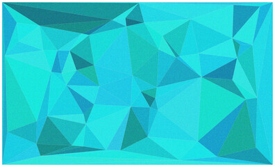 A vibrant digital artwork featuring an abstract geometric pattern with shades of cyan and blue isolated on white background