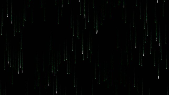 Bright Green Digital Data Stream Loop