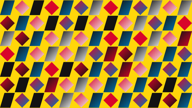 Colorful Geometric Pattern of Parallelograms and Diamonds