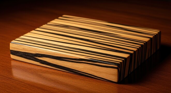 Exotic Bocote Wood Grain with Striking Black and Brown Streaks, Showcasing Natural Beauty and Texture