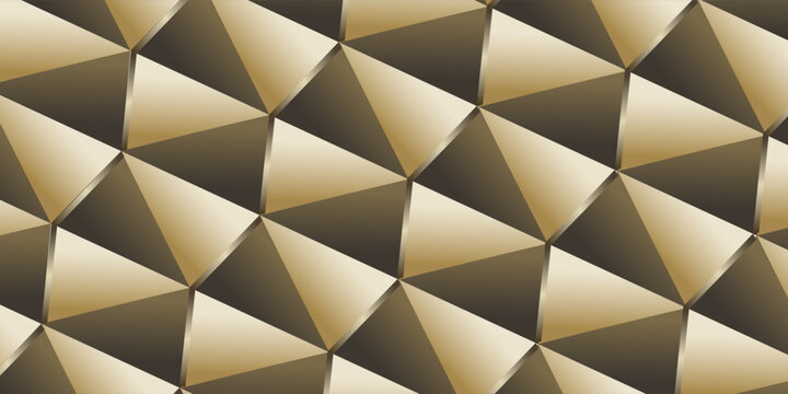 arrangement of lines or geometric planes in the form of triangles, parallelograms with a golden brown gradient color