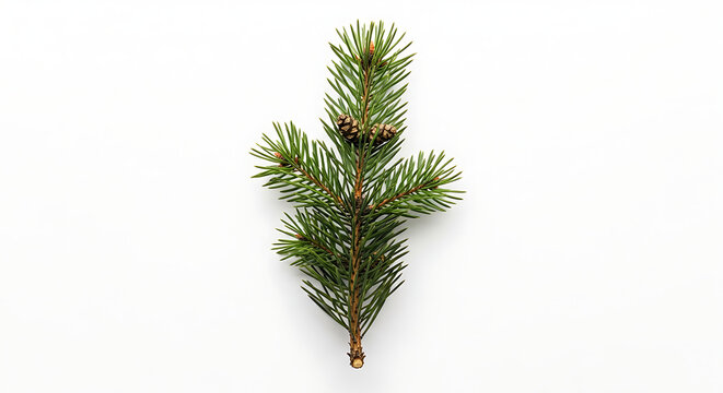 Young pine tree sapling isolated on white background with soft lighting