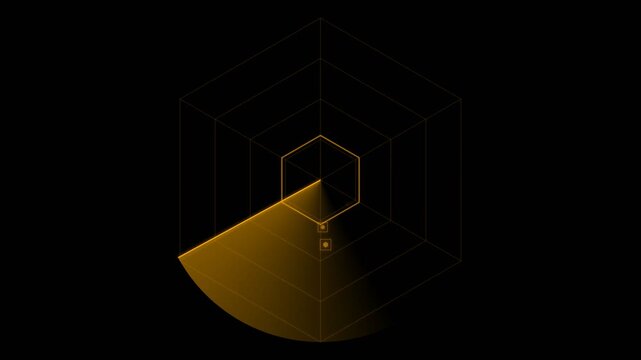 Dynamic Orange Tactical Radar Display with Sweeping Arc