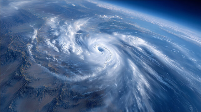 Hurricane Over North America from Space, Satellite View of Cyclone, Natural Disaster and Extreme Weather Concept, hurricane, cyclone, storm from space, satellite view, natural disa