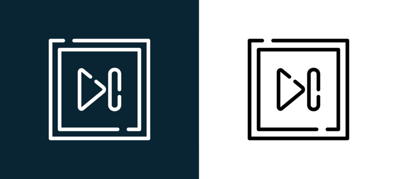 Two-tone next line icon pair in black and white, editable stroke vector illustration for web, mobile apps, UI design, branding, and print from Arrow