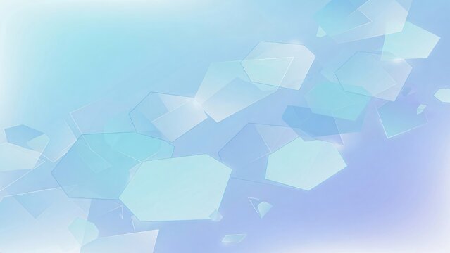 Sfondo astratto blu con forme geometriche e poligoni luminosi.