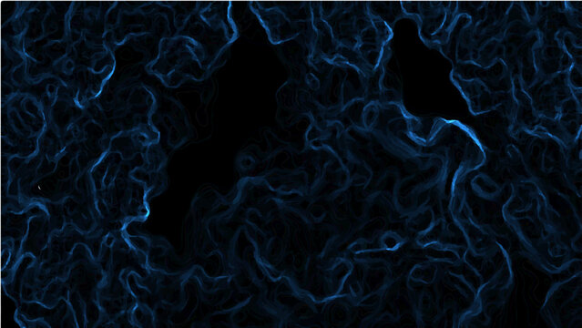 Vector Dark mysterious fractal waves dance in an abyssal background, creating abstract, enigmatic art and evokes a cosmic atmosphere. It features flowing light and shadow.