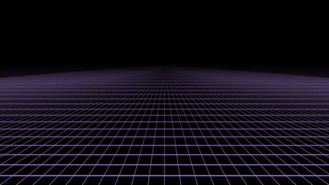 Dark Violet Synthwave Grid Abstract Motion