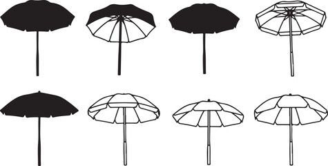 Obraz premium Evolution of umbrella design from basic to modern and artistic styles Vector