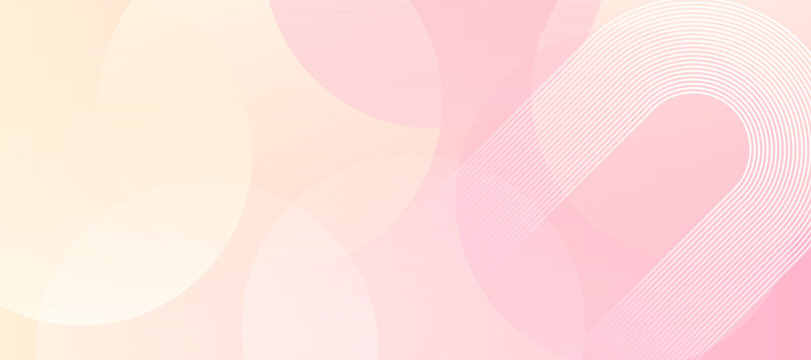 Yellow abstract background with blue glowing diagonal rounded lines. Minimalist banner background, pastel colorful, pink and yellow gradations. Circle effect style geometric, abstract background