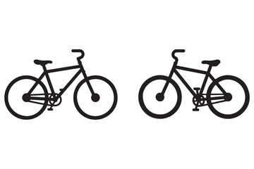 Obraz premium Two black bicycle silhouettes on white background bike