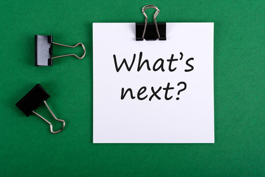 Memo pad with text What's next? business concept