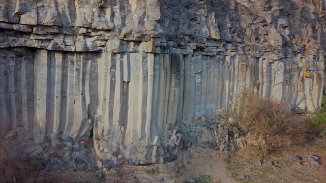 Hexagonal basalt columns at Racoș, Transylvania