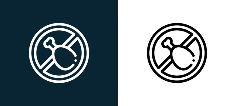 Black and white fat free outline icon duo, editable stroke vector illustration for web, mobile apps, UI design, branding, and print from Allergen Free Products