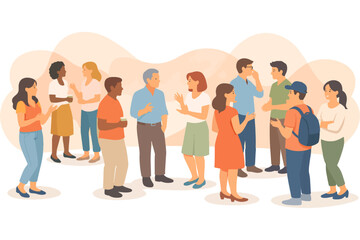 Obraz premium Social Interaction Illustration – People Communicating Concept