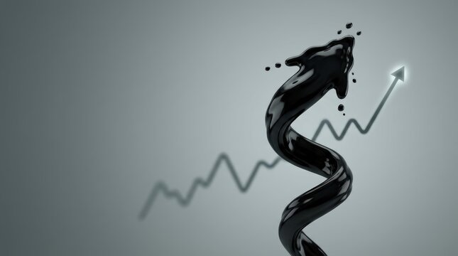Rising petrol costs black liquid fuel inflation crisis in the energy sector dramatic visual of oil trends