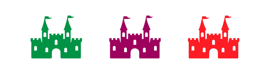 Fototapeta premium colorful castle vector icons, fantasy set