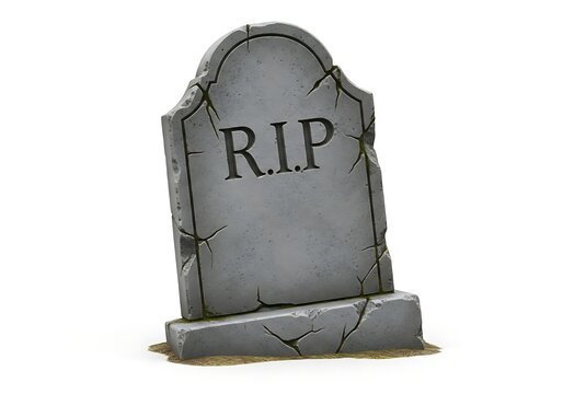A gray tombstone with rip written on it
