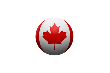 Fototapeta premium Canada flag sphere 3d symbol with transparent background