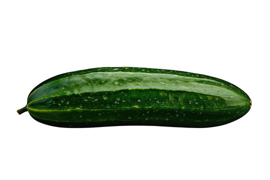 Fresh green pointed gourd with water droplets on transparent background, healthy organic vegetable food concept