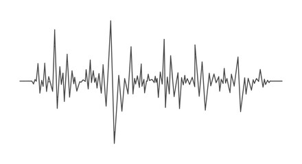 Obraz premium Abstract black sound wave or audio waveform illustration on an isolated white background